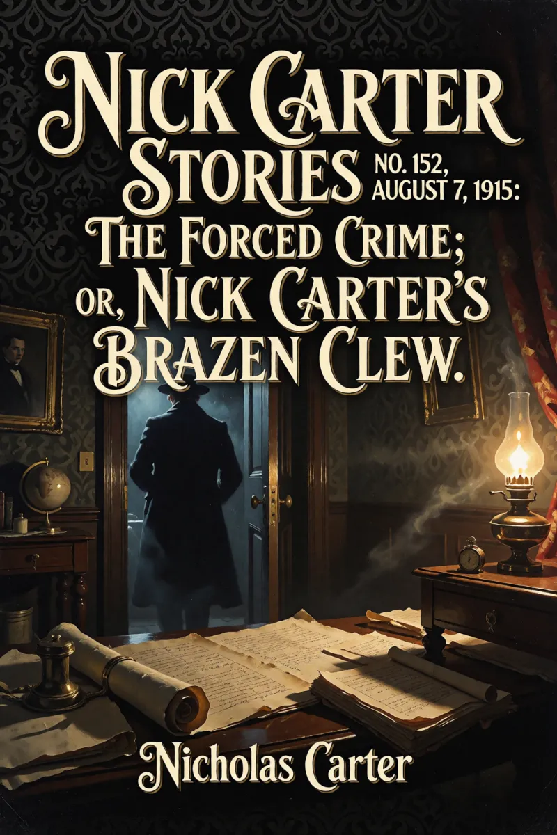 Cover of Nick Carter Stories No. 152, August 7, 1915: The Forced Crime; or, Nick Carter's Brazen Clew. by Nicholas Carter