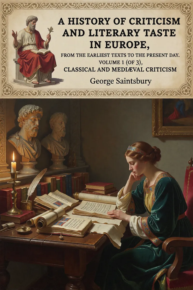 Cover of A history of criticism and literary taste in Europe, from the earliest texts to the present day. Volume 1 (of 3), Classical and mediæval criticism by George Saintsbury
