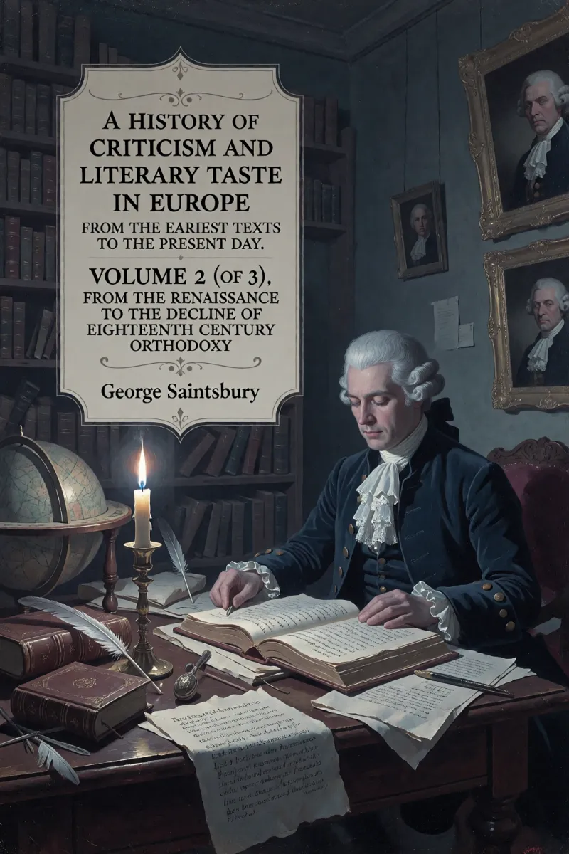 Cover of A history of criticism and literary taste in Europe from the earliest texts to the present day. Volume 2 (of 3), From the Renaissance to the decline of eighteenth century orthodoxy by George Saintsbury