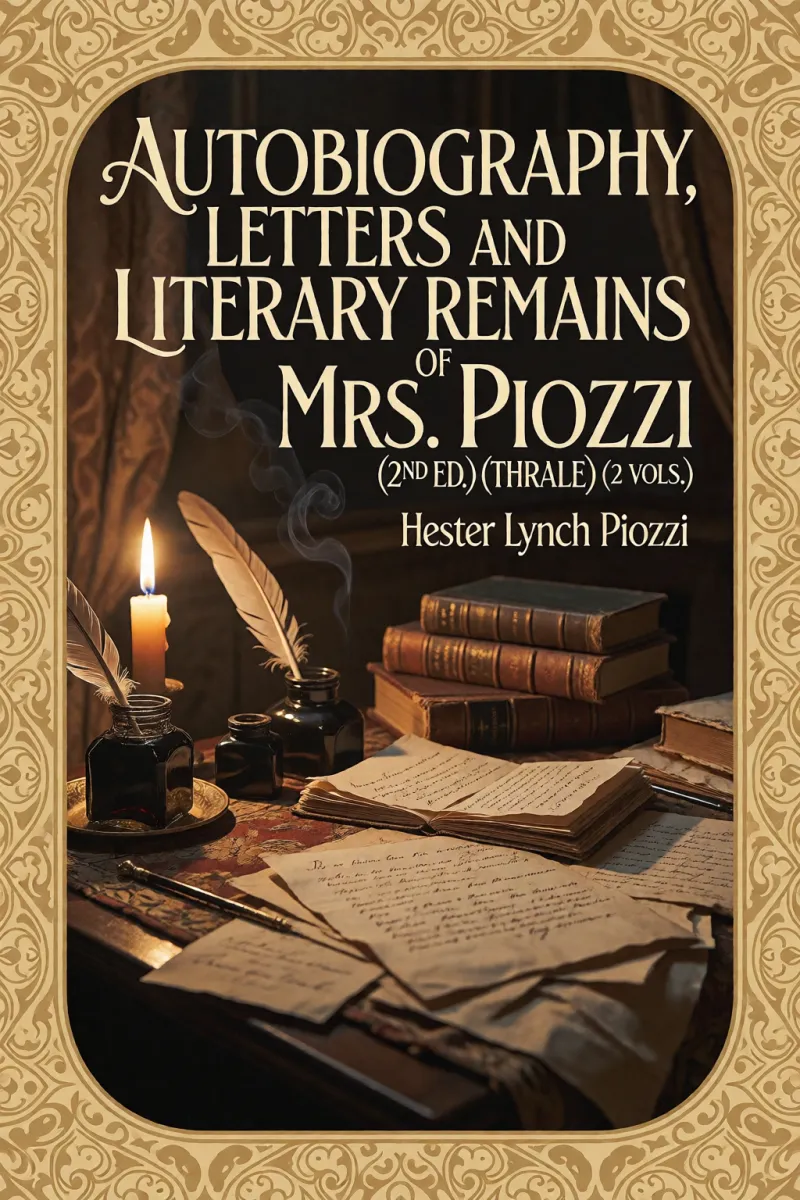 Cover of Autobiography, Letters and Literary Remains of Mrs. Piozzi (Thrale) (2nd ed.) (2 vols.) by Hester Lynch Piozzi