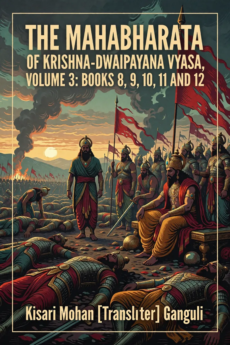 Cover of The Mahabharata of Krishna-Dwaipayana Vyasa, Volume 3: Books 8, 9, 10, 11 and 12 by Kisari Mohan [Translator] Ganguli