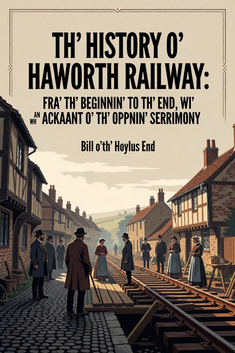 Cover of Th' History o' Haworth Railway: fra' th' beginnin' to th' end, wi' an ackaant o' th' oppnin' serrimony by Bill o'th' Hoylus End