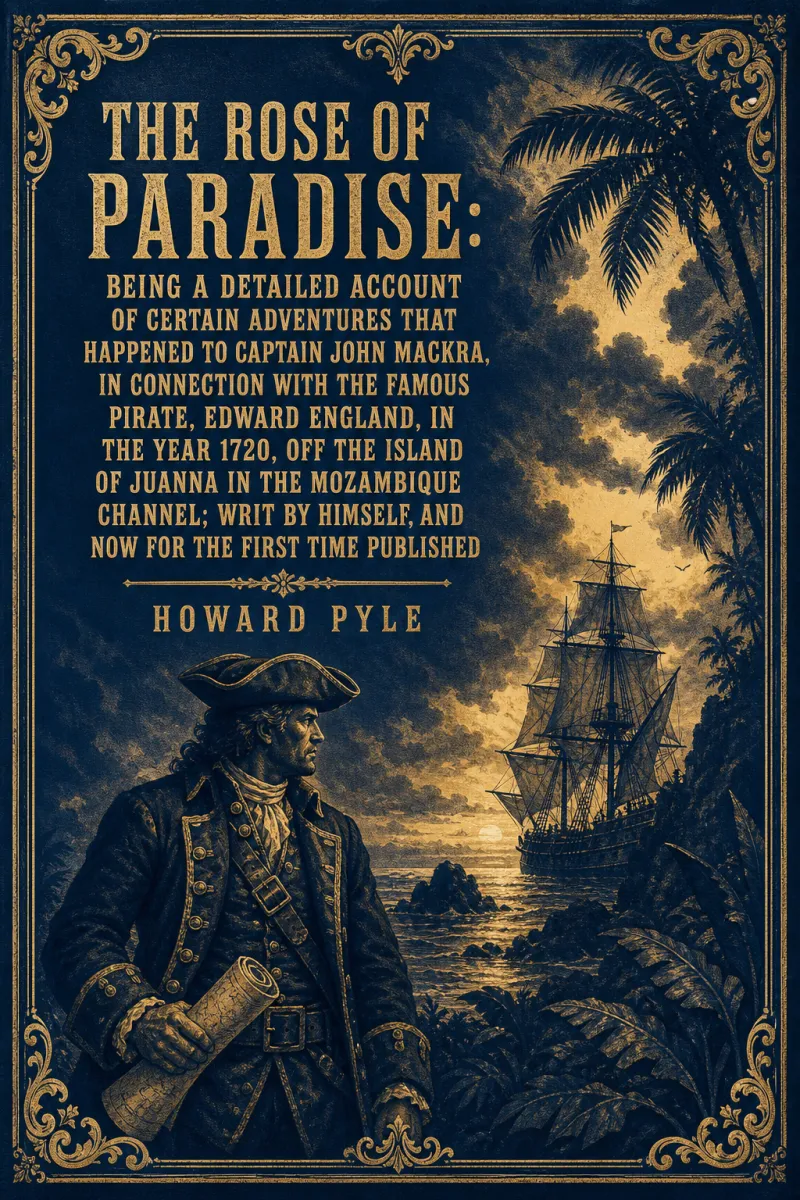 Cover of The Rose of Paradise: Being a detailed account of certain adventures that happened to captain John Mackra, in connection with the famous pirate, Edward England, in the year 1720, off the Island of Juanna in the Mozambique Channel; writ by himself, and now for the first time published by Howard Pyle