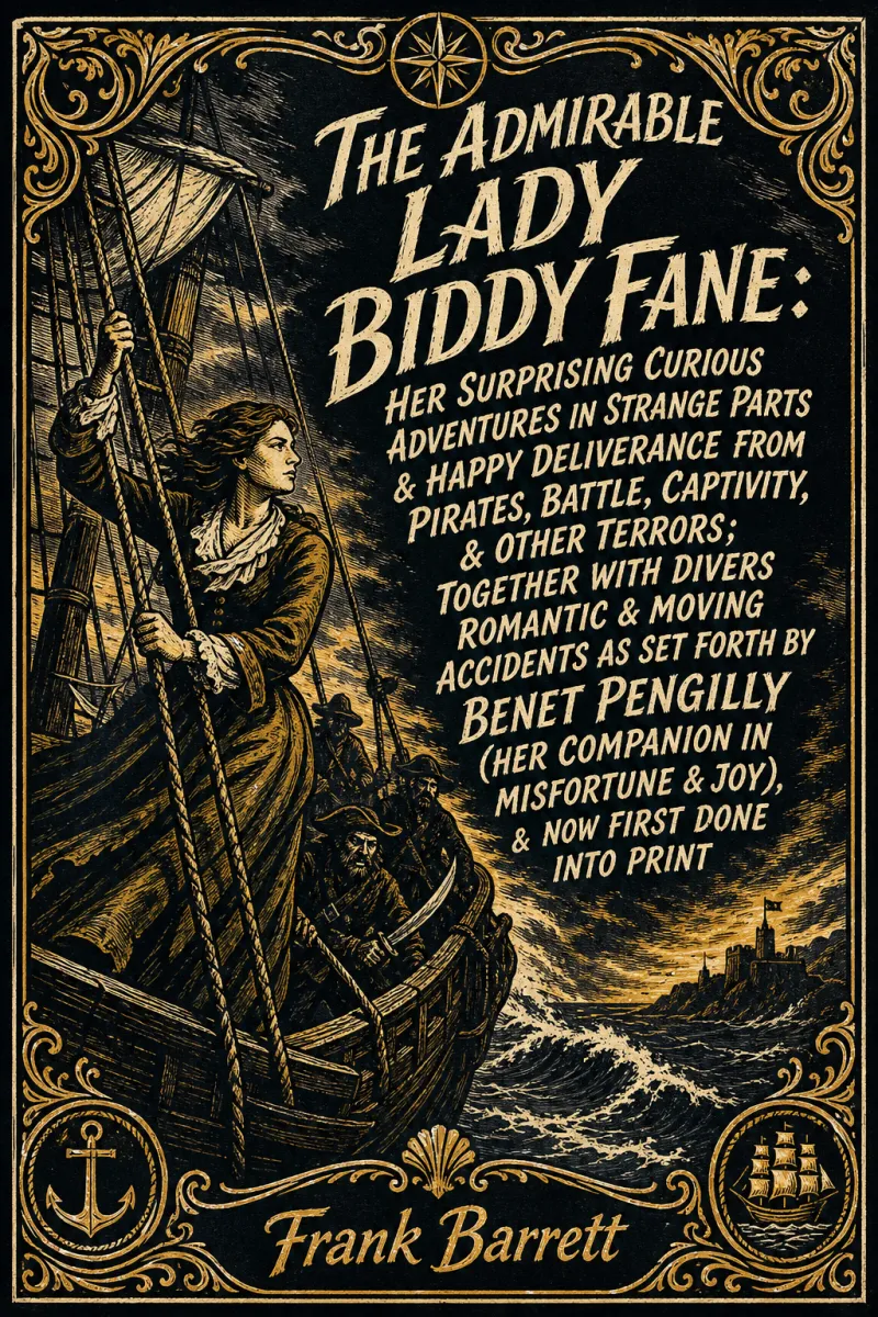 Cover of The Admirable Lady Biddy Fane: Her Surprising Curious Adventures In Strange Parts & Happy Deliverance From Pirates, Battle, Captivity, & Other Terrors; Together With Divers Romantic & Moving Accidents As Set Forth By Benet Pengilly (Her Companion In Misfortune & Joy), & Now First Done Into Print by Frank Barrett