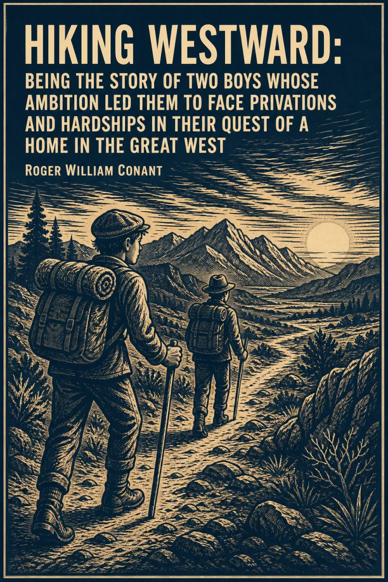 Cover of Hiking Westward: Being the Story of Two Boys Whose Ambition Led Them to Face Privations and Hardships in Their Quest of a Home in the Great West by Roger William Conant