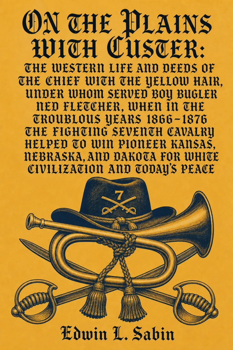 Cover of On the Plains with Custer: The Western Life and Deeds of the Chief With the Yellow Hair, Under Whom Served Boy Bugler Ned Fletcher, When in the Troublous Years 1866–1876 the Fighting Seventh Cavalry Helped to Win Pioneer Kansas, Nebraska, and Dakota for White Civilization and Today's Peace by Edwin L. Sabin