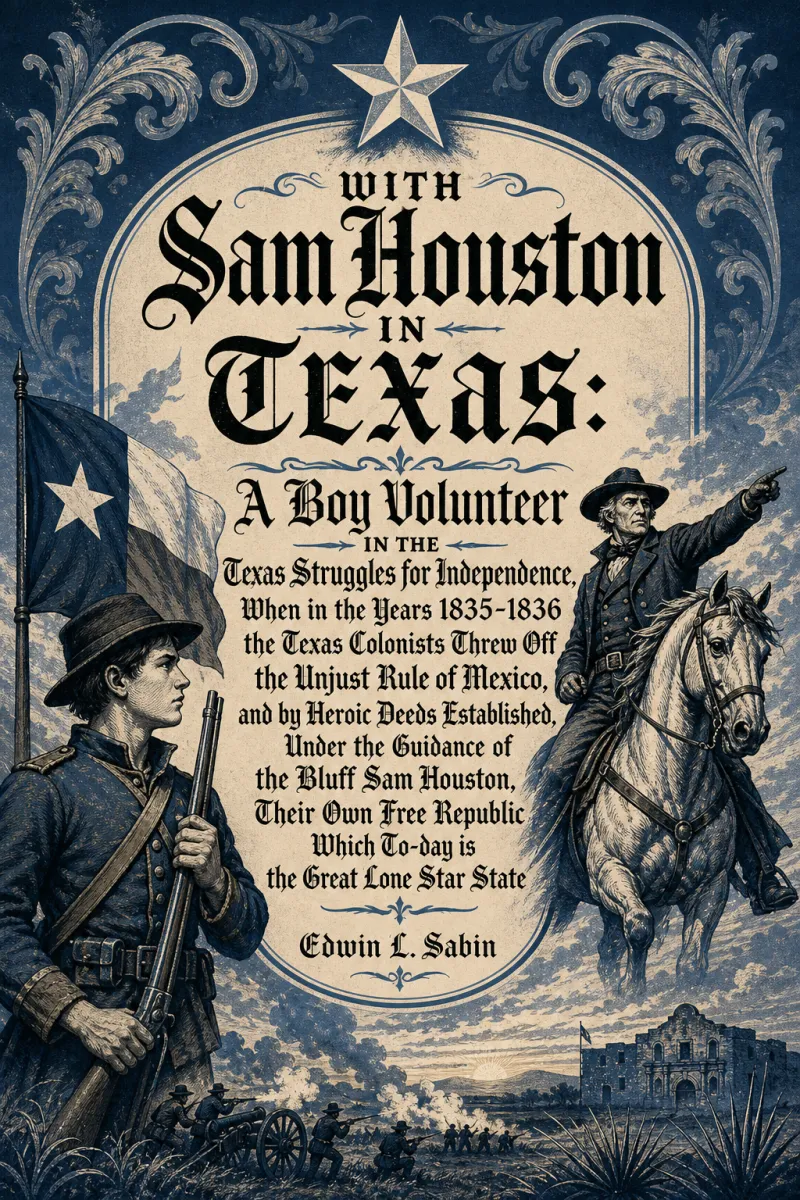 Cover of With Sam Houston in Texas: A Boy Volunteer in the Texas Struggles for Independence, When in the Years 1835-1836 the Texas Colonists Threw Off the Unjust Rule of Mexico, and by Heroic Deeds Established, Under the Guidance of the Bluff Sam Houston, Their Own Free Republic Which To-day is the Great Lone Star State by Edwin L. Sabin