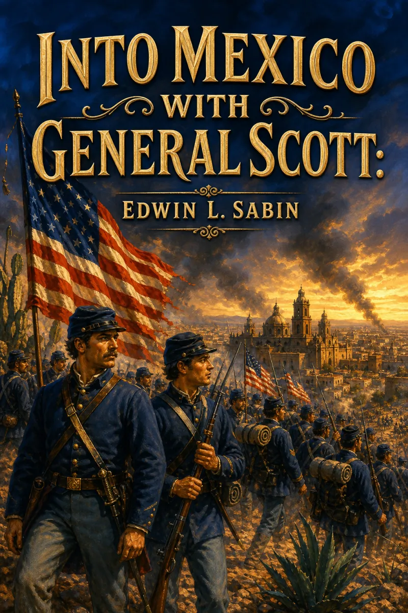 Cover of Into Mexico with General Scott: When attached to the Fourth United States Infantry, Division of Major-General William J. Worth, Corps of the famous Major-General Winfield Scott, known as Old Fuss and Feathers, campaign of 1847, lad Jerry Cameron marched and fought beside Second Lieutenant U. S. Grant all the way from Cera Cruz to the City of Mexico, where six thousand American soldiers planted the Stars and Stripes in the midst of one hundred and fifty thousand amazed people by Edwin L. Sabin